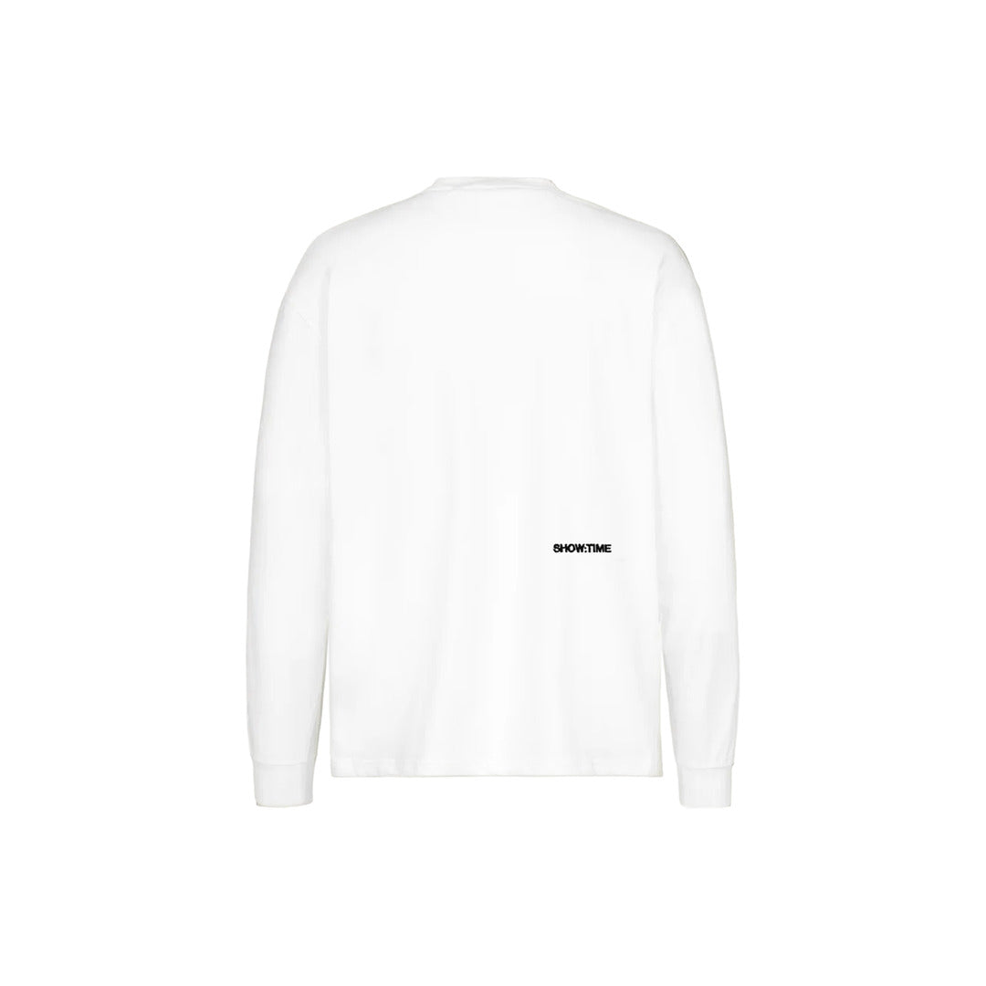 THE WHITE LONGSLEEVE - BLACK EMBROIDERY