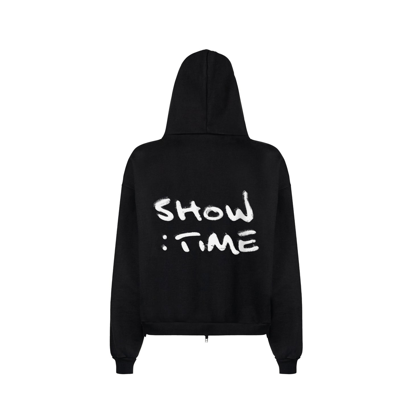 THE ZIPPED HOODIE - MIDNIGHT BLACK
