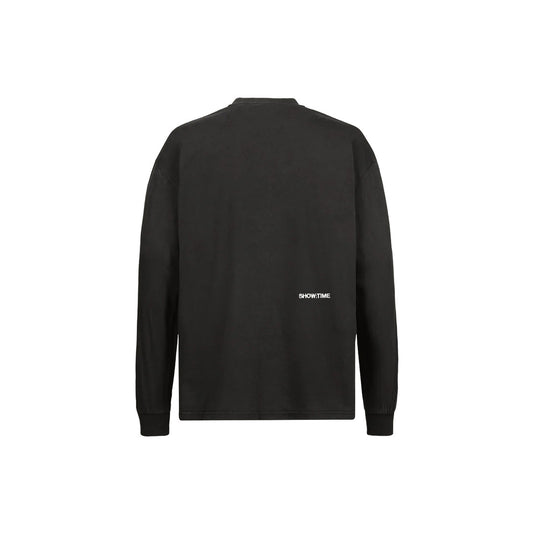 THE VINTAGE BLACK LONGSLEEVE - WHITE EMBROIDERY