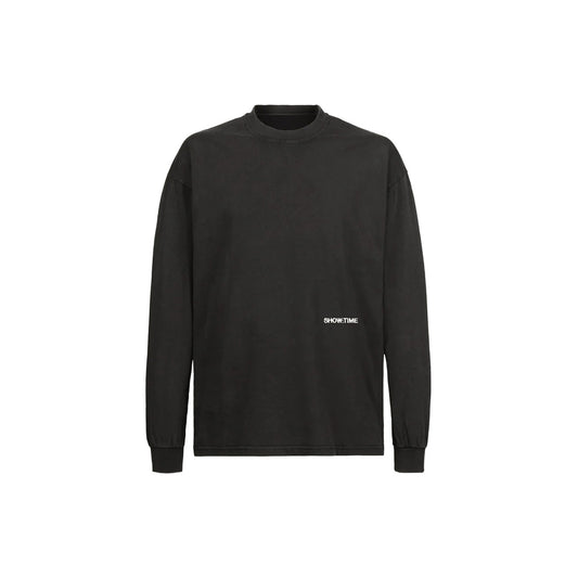 THE VINTAGE BLACK LONGSLEEVE - WHITE EMBROIDERY