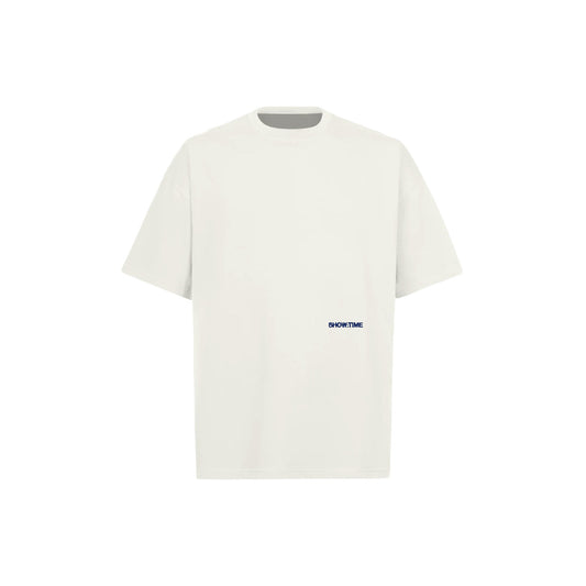 THE VINTAGE WHITE SHIRT - NAVY EMBROIDERY