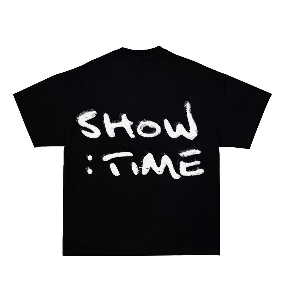 WHITE SHOWTIME SHIRT - MIDNIGHT BLACK