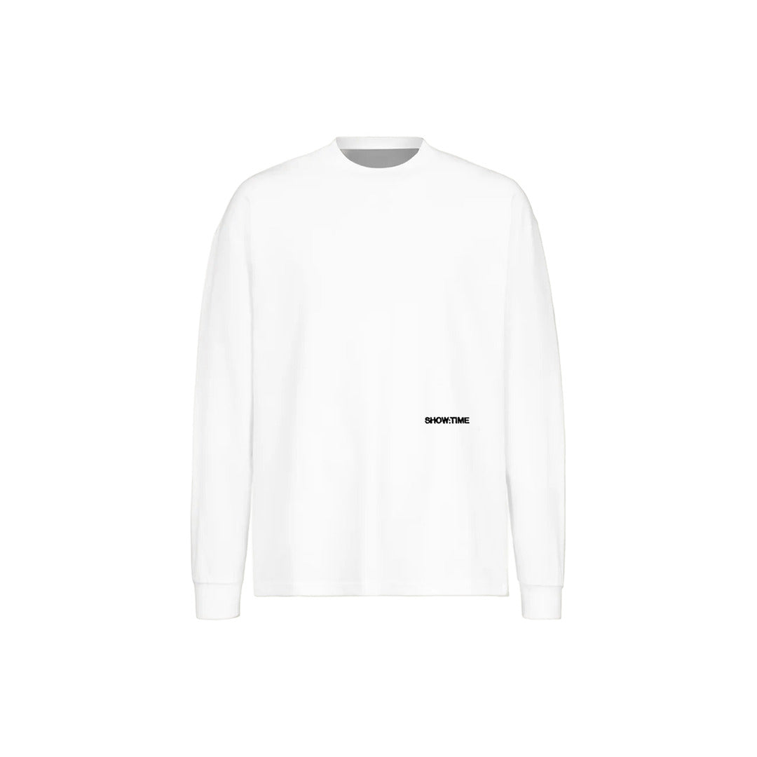 THE WHITE LONGSLEEVE - BLACK EMBROIDERY